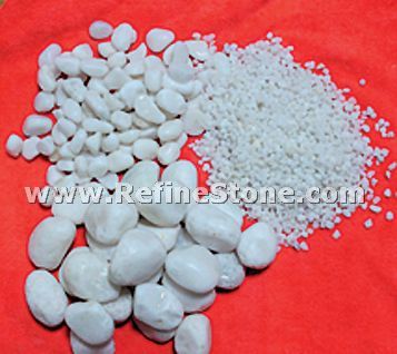 Snow white tumbled pebblestone