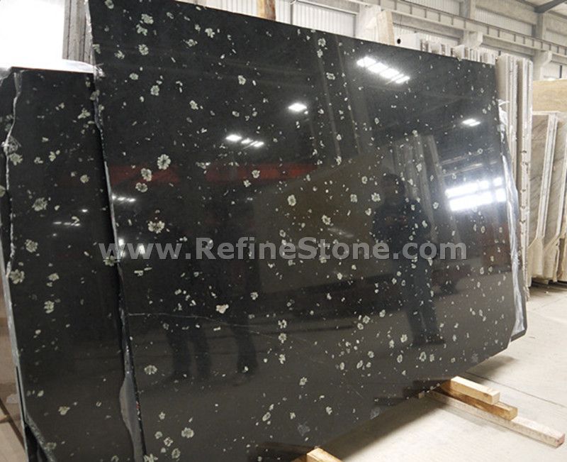 peony black marble slab