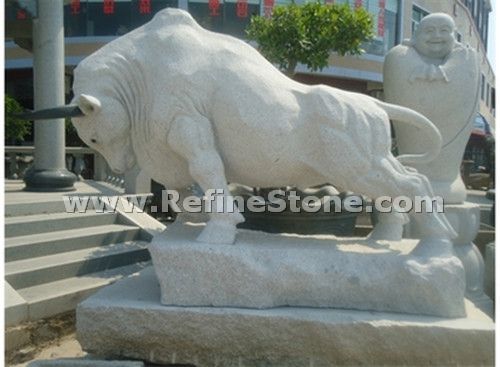 Rhinoceros granite carving