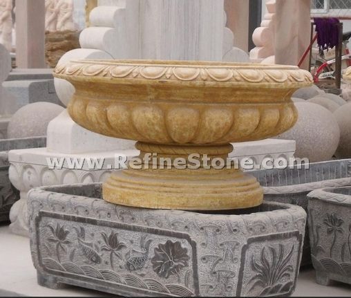 natural stone flowerpot