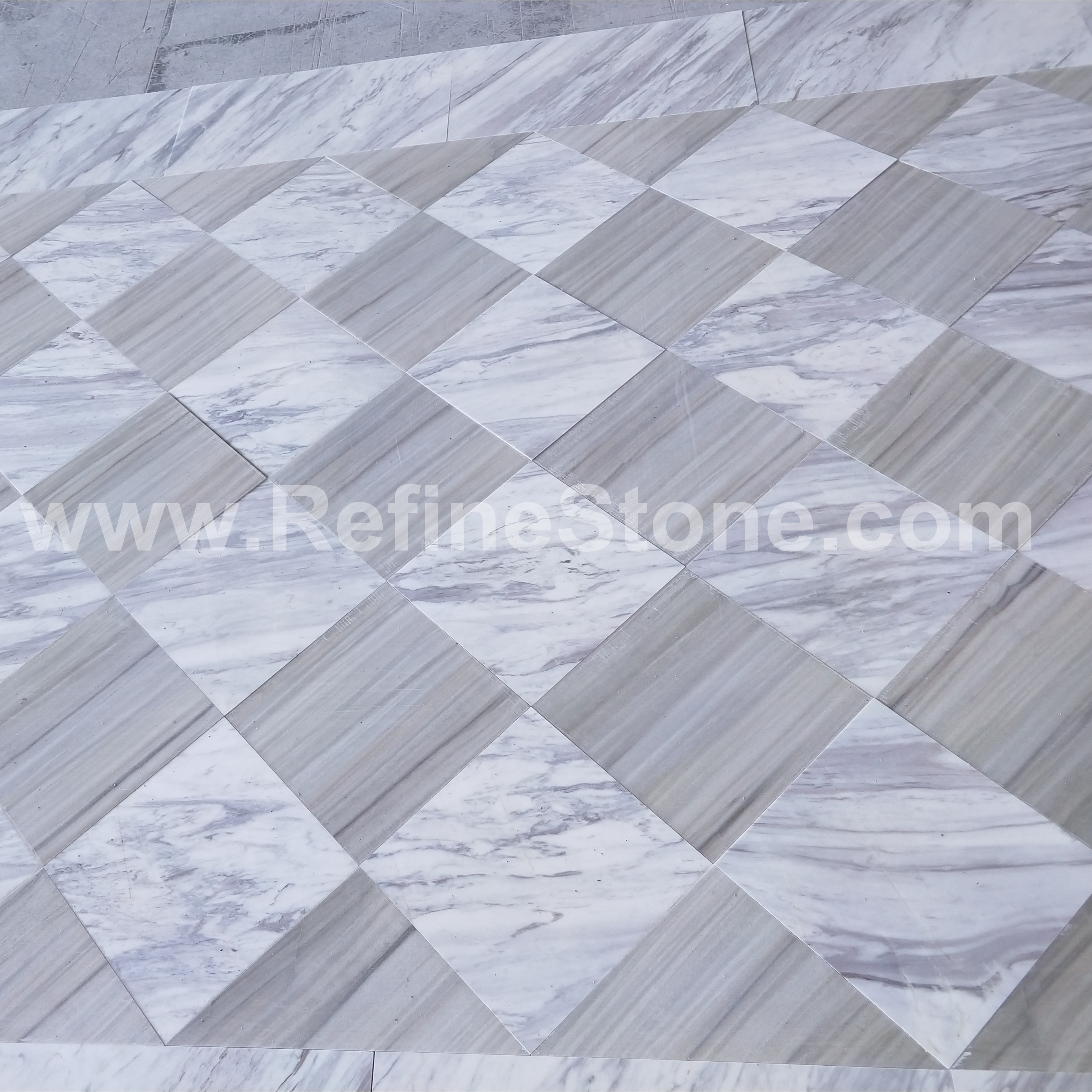 Volakas white marble and white wooden marble tile