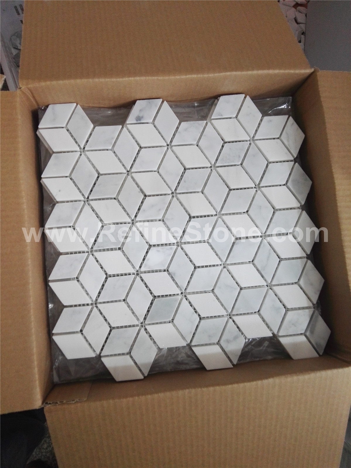 Carrara white marble mosaic