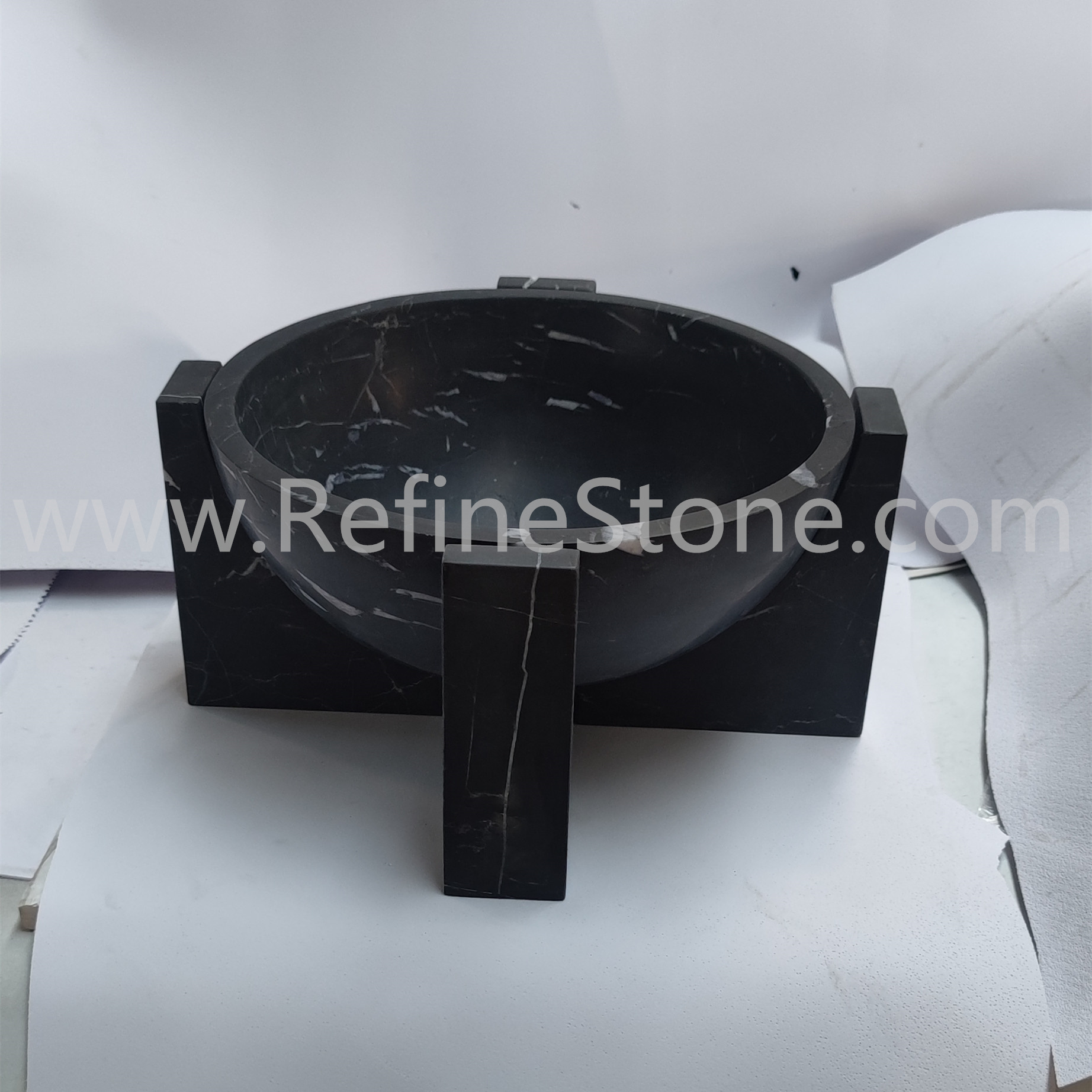 Black marquina marble bowl