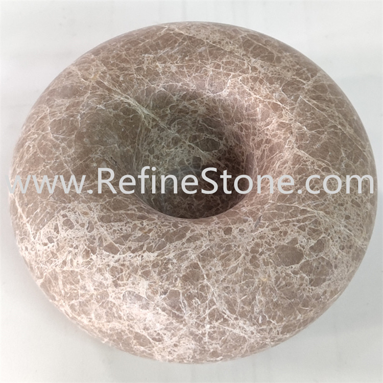 Light emperador marble bowl