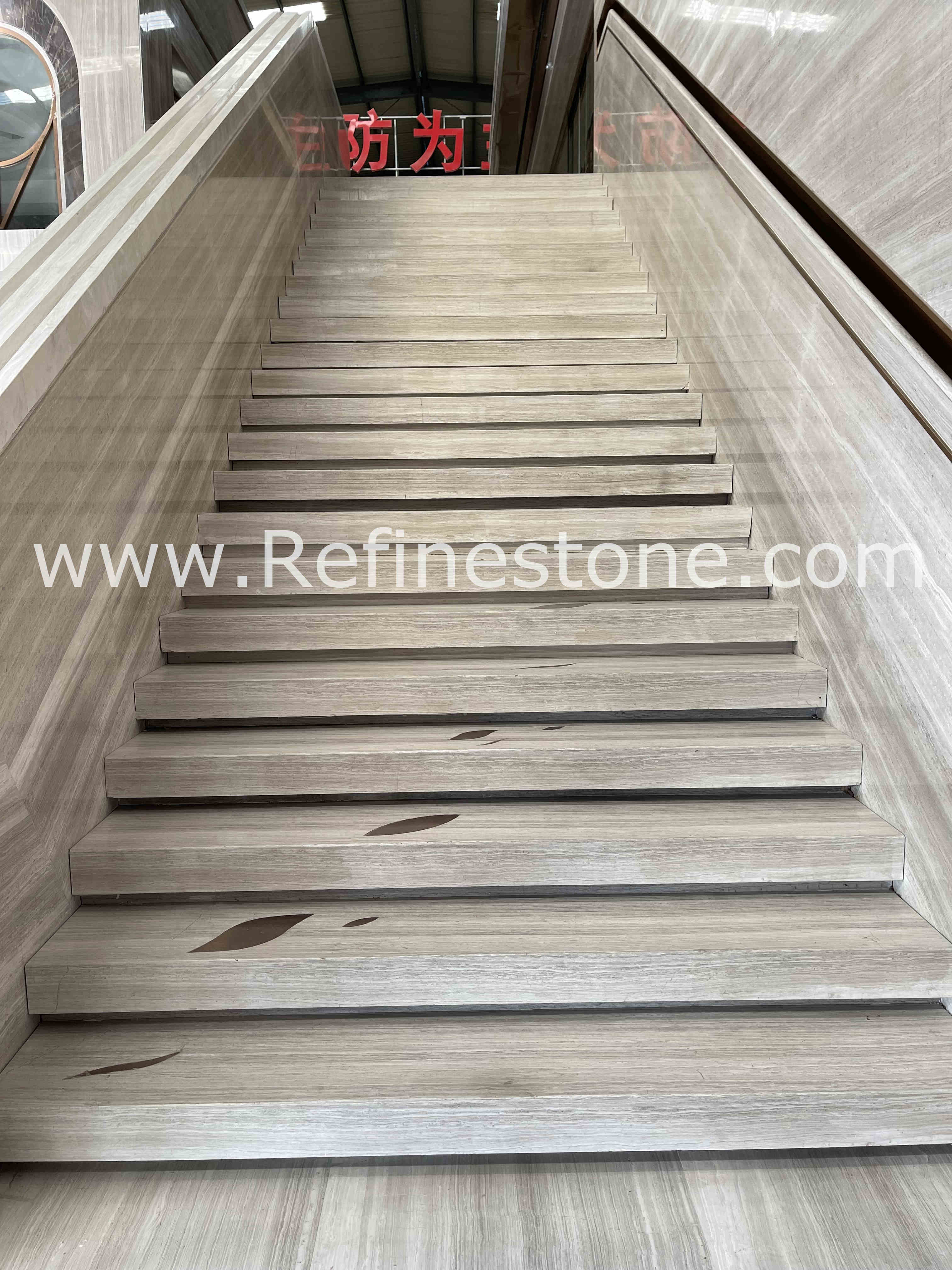 white wooden marble Stair tile