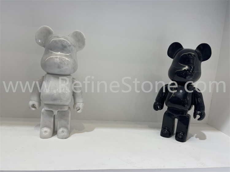Marble stone bearbrick statue sculpture for home decoration